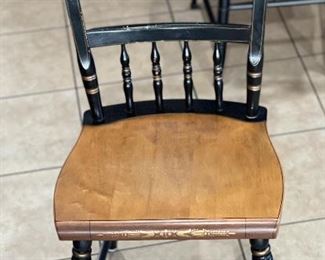 3pc Hitchcock Black Harvest Inn Stenciled Chairs 33x16x17in HxWxD
