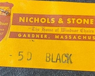 2pc Nichols & Stone Chairs Black Windsor Stenciled Chairs PAIR 32x21x17in HxWxD