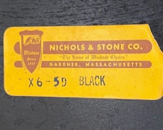 2pc Nichols & Stone Chairs Black Windsor Stenciled Chairs PAIR 32x21x17in HxWxD