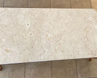 Vintage Marble Top Coffee Table 16x42x21in HxWxD