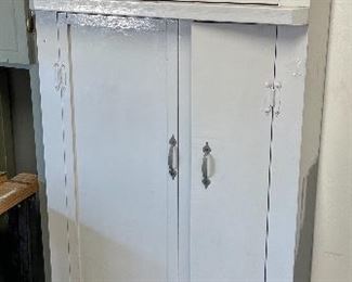 Grey Garage Cabinet Wood 73x30x12.5in HxWxD