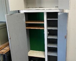Grey Garage Cabinet Wood 73x30x12.5in HxWxD