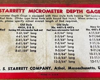 Starrett 445 Micrometer Depth Gauge