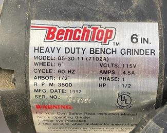 6in Bench-top Grinder 05-30-11