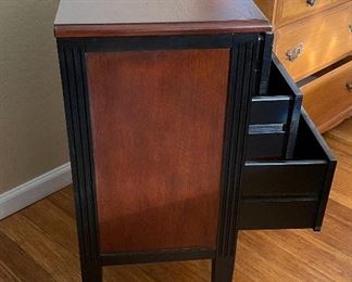Striped Wood 3 Drawer Chest 32x25x14in HxWxD
