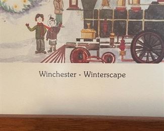 *Signed* Winchester Winterscape Framed Print 22.5x27.5in HxWxD