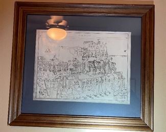 National Lamp Works Blueprint Framed Print 15.5x17.5in HxWxD