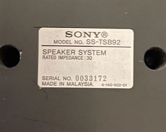 Sony 5 piece surround sound speakers