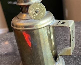 Vintage Brass Oil Lamp Pigeon Lampe "Olympe" With Glass Globe