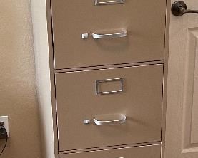 SteelCase Slender 5-Drawer File Cabinet	59x15x30in	HxWxD
