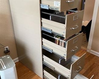 SteelCase Slender 5-Drawer File Cabinet 59x15x30in HxWxD