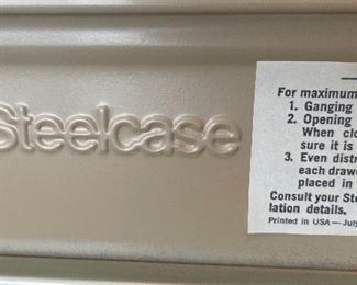 SteelCase Slender 5-Drawer File Cabinet 59x15x30in HxWxD