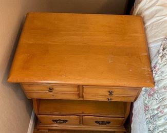 AS-IS Vintage Maple Nightstand single 26x22x15in HxWxD