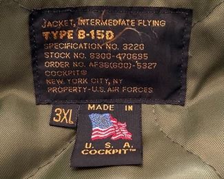 Cockpit B-15D Jacket Airforce jacket Replica 3XL