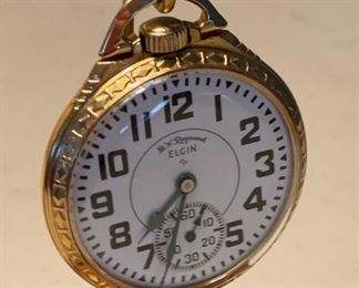 Elgin 571 Railroad Pocket Watch 10K Gold Fill