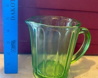 Small Green Glass Pitcher $9.00