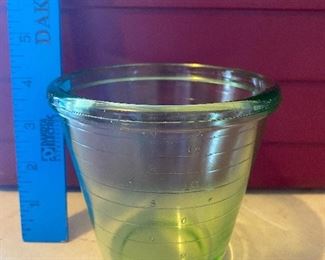 Green Glass Measuring Cup $6.00
