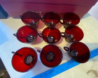 9 Ruby Cups $18.00