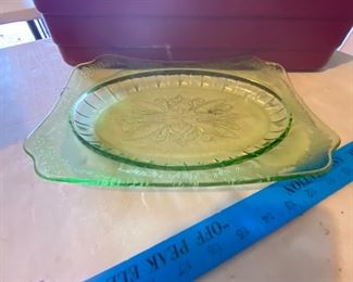 Green Glass Dish $10.00