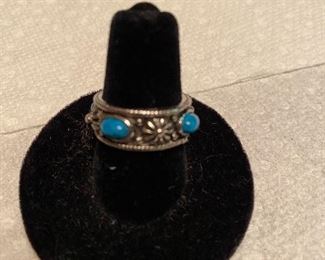 Unmarked Ring $5.00 Multi Blue Stone