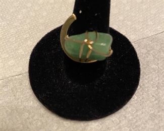 Unmarked Ring $5.00 Large Green Stone