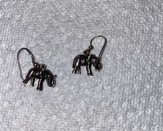 Sterling Elephant Earrings $5.00
