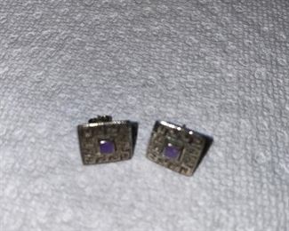 Sterling Purple Stone Earrings $6.00