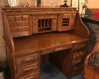 Oak Roll Top Desk
