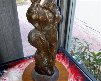 Vintage modern bronze sculpture. $400.