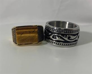 Pair of Stainless Steel Mens Ring
