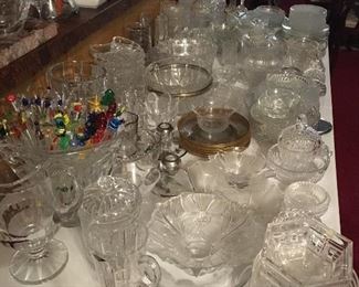 Hundreds of pieces of cut glass and fine crystal