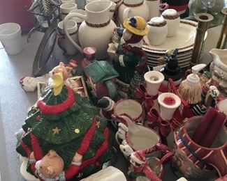 Hundreds of pieces of Christmas decor and serving pieces