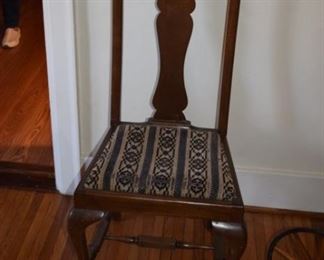  Vintage Side Chairs with Horse Hair Fabric