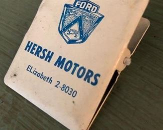 Hersh Motors  ( Ford ) Elizabeth NJ Spring Loaded Advertising Clip