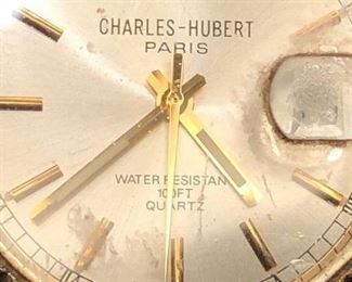Vintage Men’s Watch 
Charles - Hubert Paris
Water Resistant 100ft
Quartz
Scratched & Damaged Crystal Face