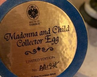 Franklin Mint Madonna and Child Egg.  