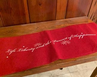 Life, Liberty and the Pursuit of Happiness Table Runner - $5