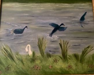 Wildlife Oil Painting - $15