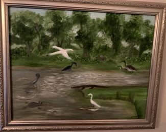Wildlife Oil Painting - $15