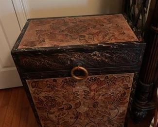 This unique box opens for storage. $60