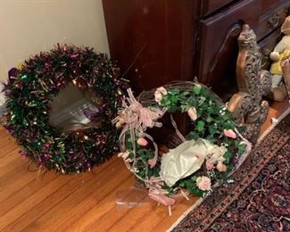 Pink Wreath - $5 (Mardi Gras is sold)