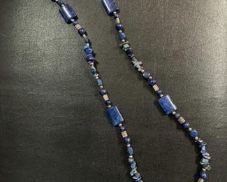 Blue bead necklace - $5