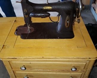 Vintage White Sewing Machine
