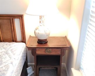 Two Asian Side Tables/Chests. Two Asian Style Lamps.