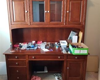 Large Desk Cabinet by Shenondoah. Lots of stationary supplies. Printer. 