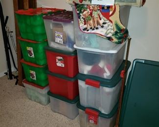 Lots of Christmas Decorations and other Holiday Decorations. This is only a 1/3 of it. 