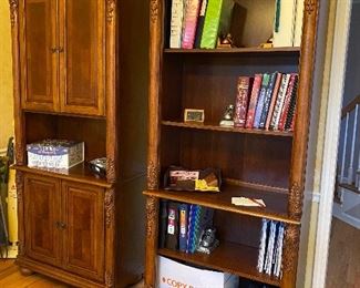 HAVERTYS cherry book shelves and desk