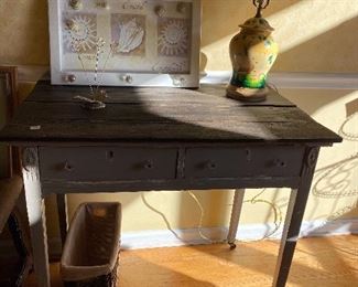 rustic black inspired entry table / desk.. 