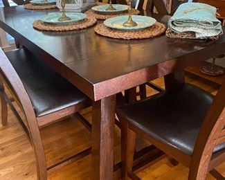 Pub Table w/ 4 Pub Chairs and Bench