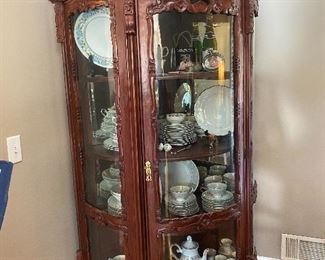 Mahogany Carved China Cabinet